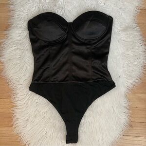 Black Satin Bodysuit